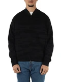 NERO | Felpa con zip modello bomber in misto cotone