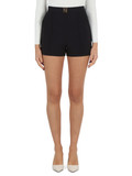 NERO | Shorts in crepe con placca logo