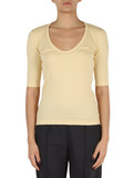 GIALLO | T-shirt in cotone a costine