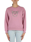ROSA | Felpa in cotone garzato NELLY con logo in strass ROSA | Felpa in cotone garzato NELLY con logo in strass