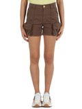MARRONE | Shorts in cotone stretch PORTA con tasche cargo