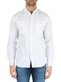 BIANCO | Camicia in cotone con placca logo