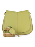 VERDE CHIARO | Borsa a tracolla HELENA ROUND Small in pelle grana dollaro