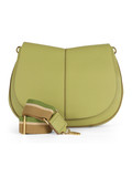 VERDE CHIARO | Borsa a spalla HELENA ROUND in pelle grana dollaro