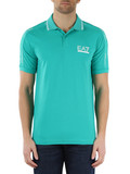 VERDE | Polo in cotone stretch con stampa logo frontale