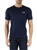 BLU SCURO | T-shirt in cotone con inserti stampa logo