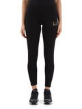 NERO | Leggings in cotone stretch con logo frontale