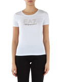 BIANCO | T-shirt in cotone e modal con logo frontale