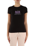 NERO | T-shirt in cotone stretch slim fit con stampa logo