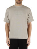 BEIGE | T-shirt in cotone pesante con ricamo logo frontale