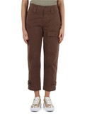 MARRONE | Pantalone in gabardina stretch GLOBO