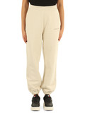 BEIGE | Pantalone sportivo in cotone felpato con ricamo logo