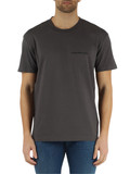 GRIGIO SCURO | T-shirt in cotone con scritta logo a rilievo
