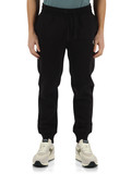 NERO | Pantalone sportivo in cotone felpato con ricamo logo