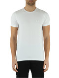 BIANCO | T-shirt slim fit  in cotone stretch con patch logo frontale