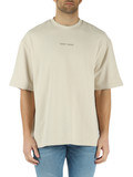 BEIGE | T-shirt in cotone garzato con ricamo logo