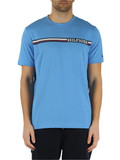 AZZURRO | T-shirt regular fit in cotone con stampa logo frontale