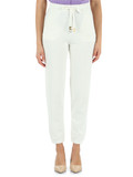 BIANCO | Pantalone jogger in cotone bouclé