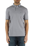 GRIGIO | Polo in cotone piquet con ricamo logo frontale