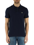 BLU SCURO | Polo slim fit in cotone piquet con patch logo BLU SCURO | Polo slim fit in cotone piquet con patch logo