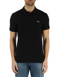 NERO | Polo slim fit in cotone piquet con patch logo NERO | Polo slim fit in cotone piquet con patch logo