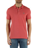 ROSSO CHIARO | Polo slim fit in cotone piquet con patch logo