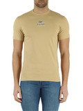 BEIGE | T-shirt regular fit in cotone con stampa logo a rilievo