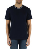 BLU SCURO | T-shirt regular fit in cotone piquet con patch logo