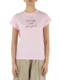 ROSA | T-shirt in cotone con scritta logo posteriore