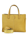 GIALLO | Borsa a mano in suede SOLE Medium