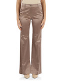 MARRONE CHIARO | Pantalone flare in satin GENEPI