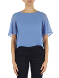 BLU CHIARO | Blusa in crepe FLEUR