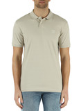 BEIGE | Polo slim fit in cotone piquet con patch logo frontale