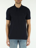 NERO | Polo slim fit in cotone piquet con patch logo frontale