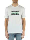 BIANCO | T-shirt in cotone con stampa logo frontale