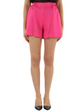 FUCSIA | Shorts in tencel con placca logo