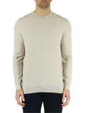 BEIGE | Maglia girocollo in cotone e cashmere