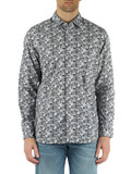 BIANCO/NERO | Camicia regular fit in cotone