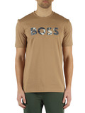 BEIGE | T-shirt in cotone con scritta logo frontale