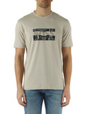 BEIGE | T-shirt in cotone con scritta logo a rilievo