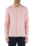 ROSA | Camicia a righe in lino con ricamo logo