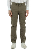 VERDE MILITARE | Pantalone cargo regular fit in cotone stretch