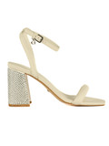 PANNA | Sandali in pelle con tacco largo e strass PANNA | Sandali in pelle con tacco largo e strass