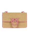 ROSA | Borsa a tracolla in pelle e rafia LOVE ONE MINI LIGHT CL.