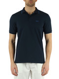 BLU SCURO | Polo in cotone piquet con ricamo logo