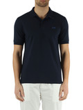 BLU SCURO | Polo in cotone stretch piquet con ricamo logo