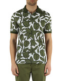 VERDE | Polo in cotone piquet con stampa all over