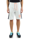 BIANCO | Pantaloncino sportivo in cotone garzato con stampa logo