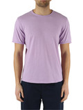 VIOLA CHIARO | T-shirt in cotone fiammato con ricamo logo frontale