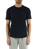 BLU SCURO | T-shirt in cotone piquet con ricamo logo frontale